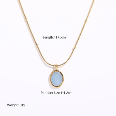 Aquamarine Pendant Necklace for Courage