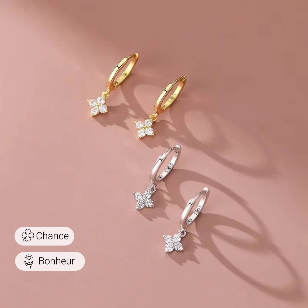 ''Clover of Light" Earrings in Silver or Gold-Plated"