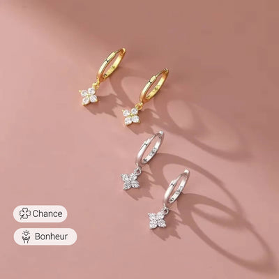 ''Clover of Light" Earrings in Silver or Gold-Plated"