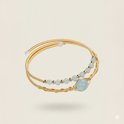 Aquamarine bangle for Courage