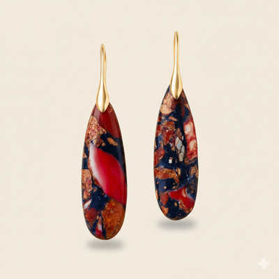 "Ethnic Tear" Jasper Earrings