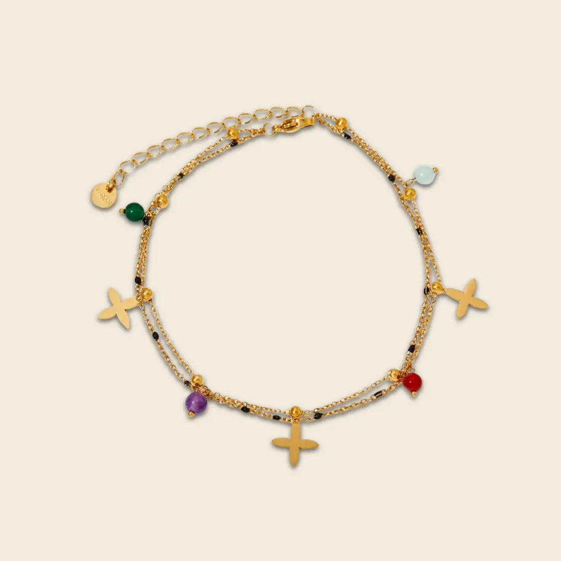 Tropical Charm Stone Pendant Anklet