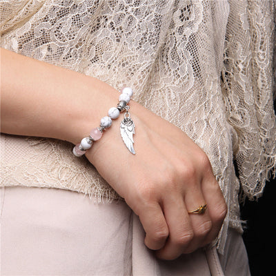 Angel Wing Bracelet in Natural Stones