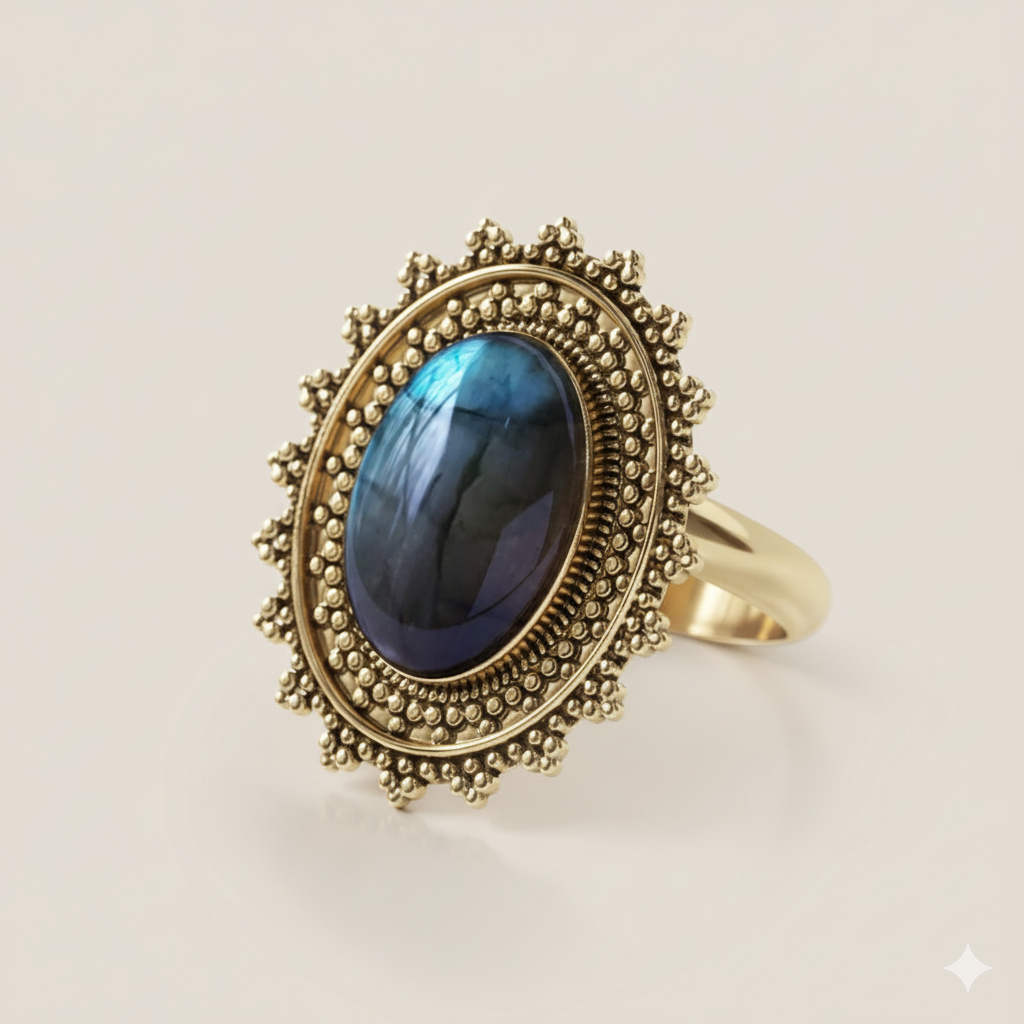 Lunar Sunbeam Labradorite Ring