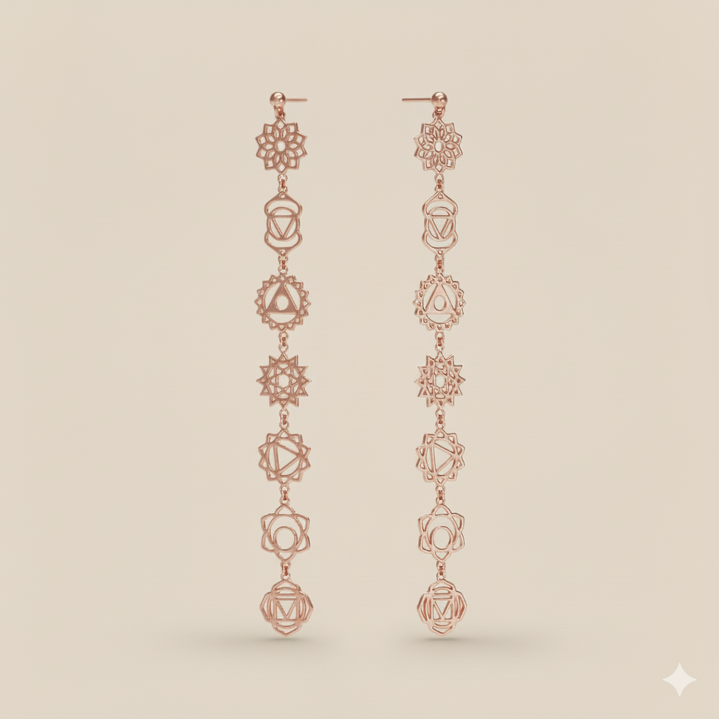 Chakra Rose Gold Earrings