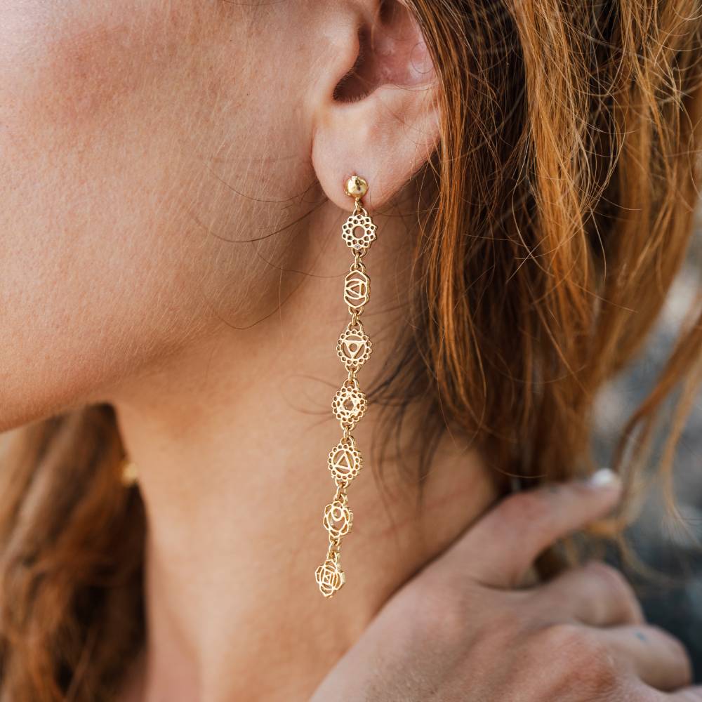 Labruna 7-Chakra Gold Earrings