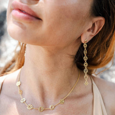 Labruna 7-Chakra Gold Earrings