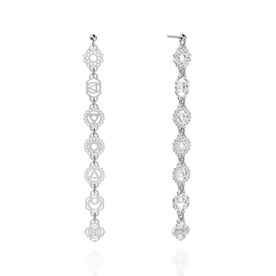Labruna 7-Chakra Silver Earrings
