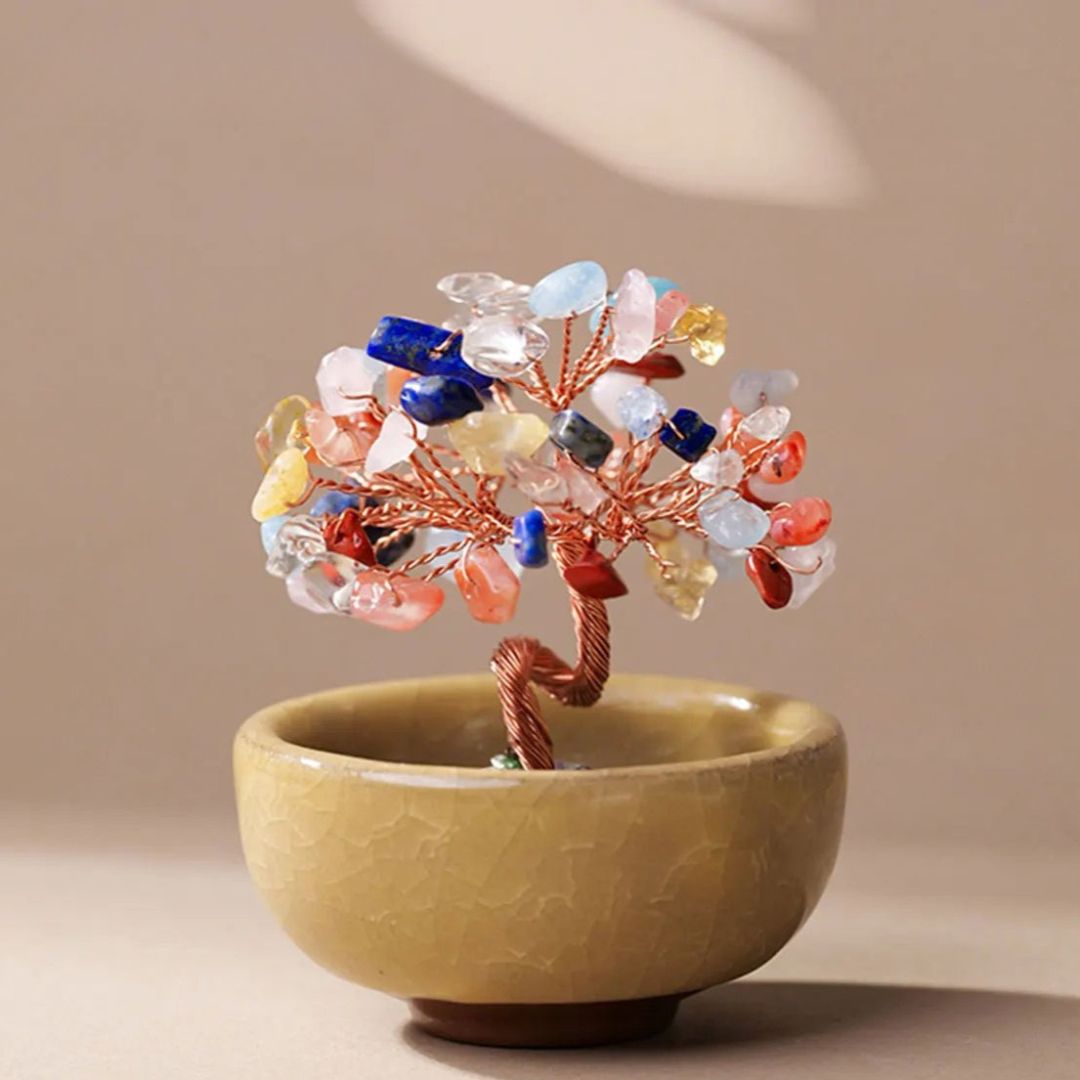 "Sacred Energies"  Feng Shui Tree in Natural Stones