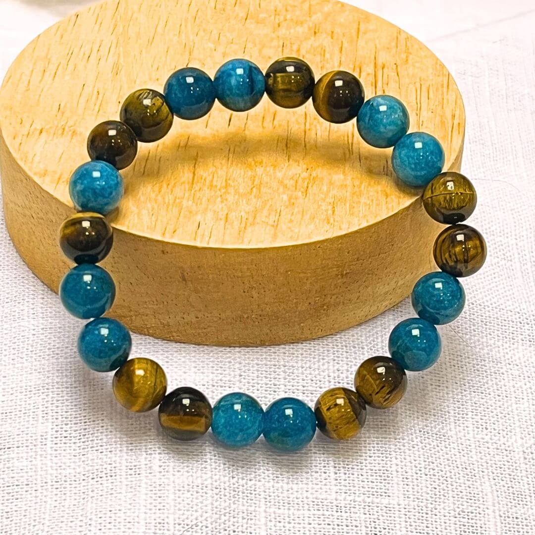 “Inner Harmony” Bracelet in Apatite & Tiger’s Eye