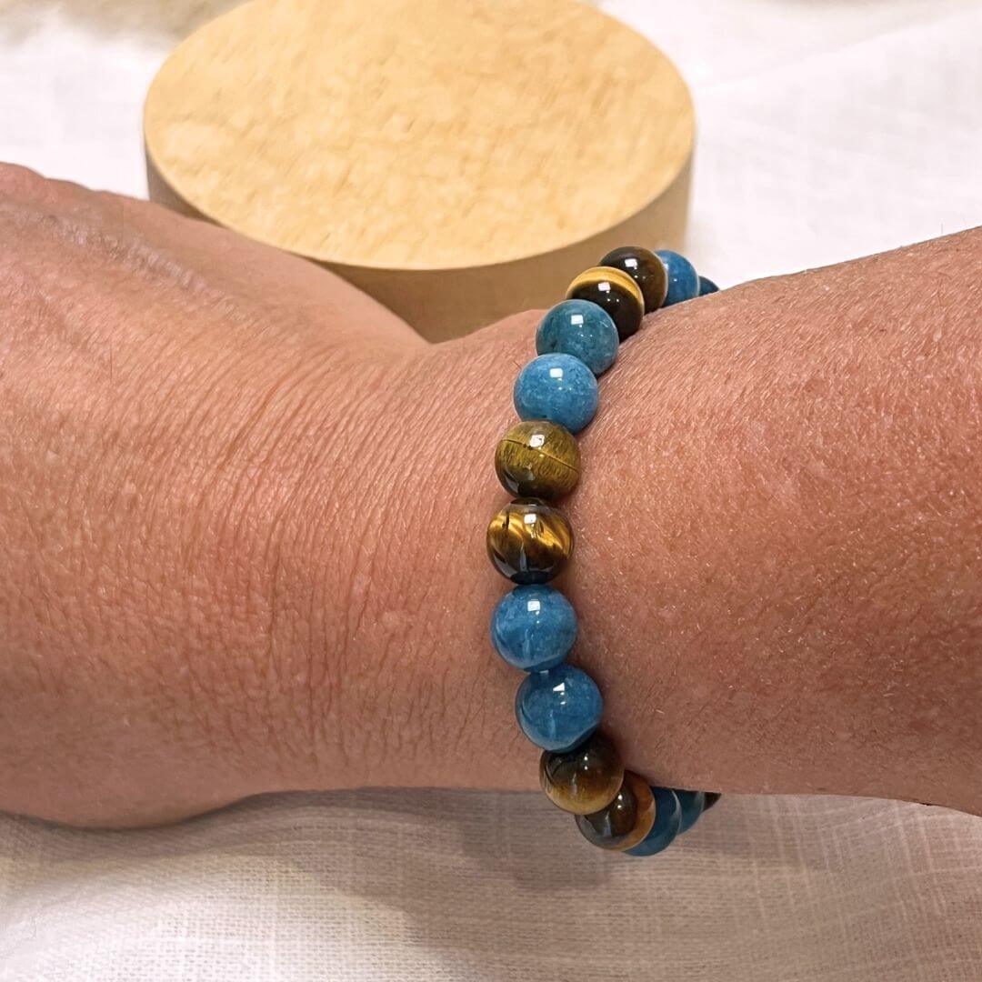 “Inner Harmony” Bracelet in Apatite & Tiger’s Eye