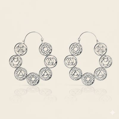 Chakra Silver Hoops