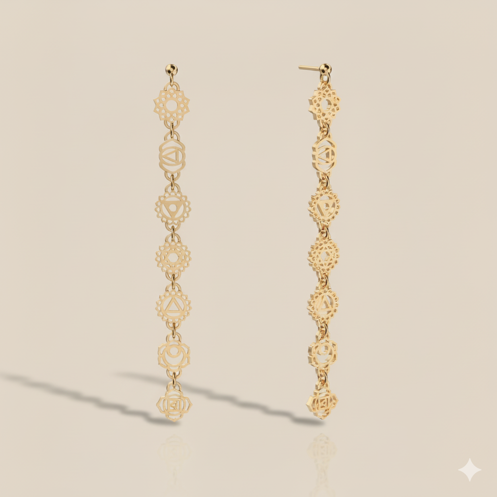 Labruna 7-Chakra Gold Earrings