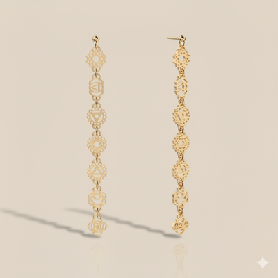 Labruna 7-Chakra Gold Earrings