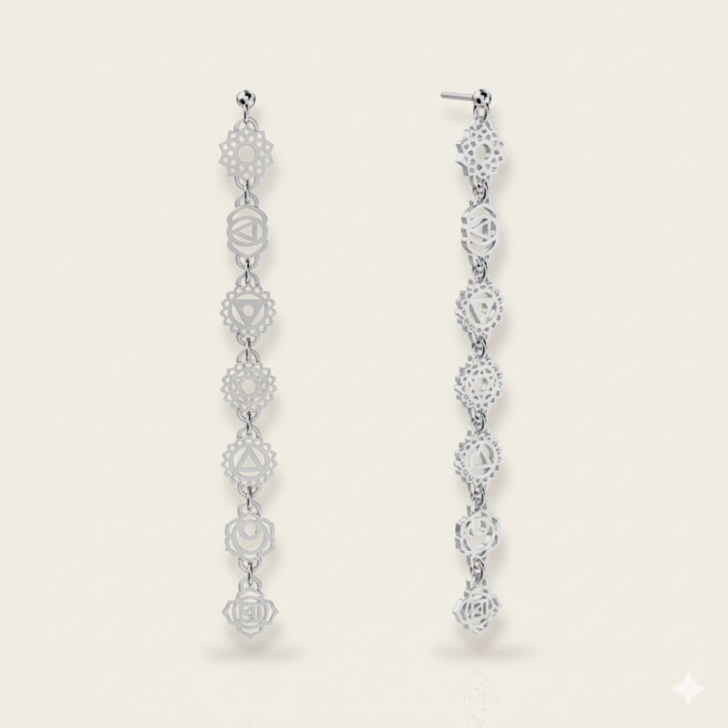 Labruna 7-Chakra Silver Earrings