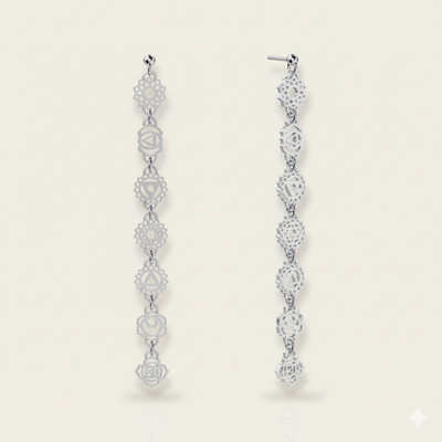 Labruna 7-Chakra Silver Earrings