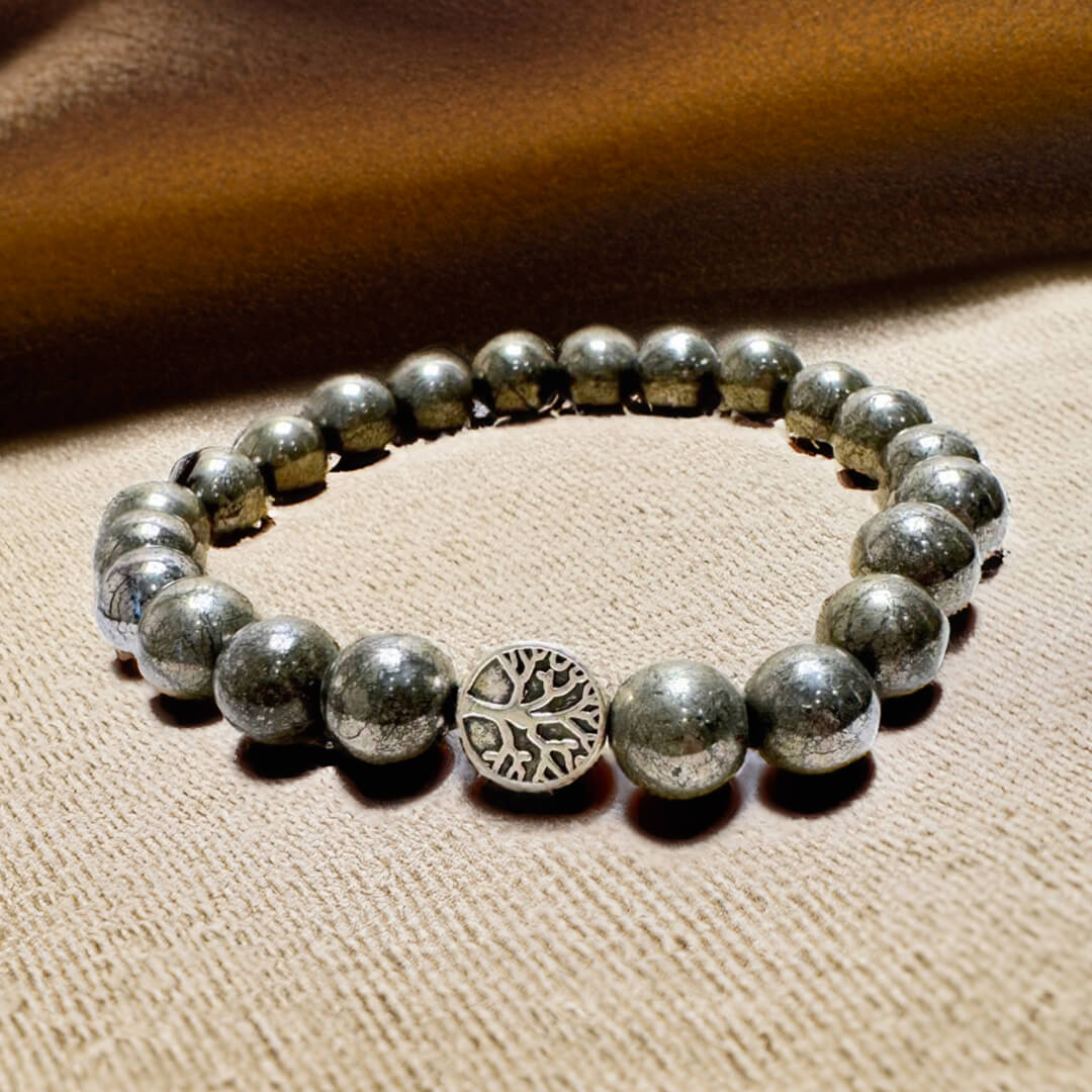 “Prosperity Shield” Bracelet in Pyrite