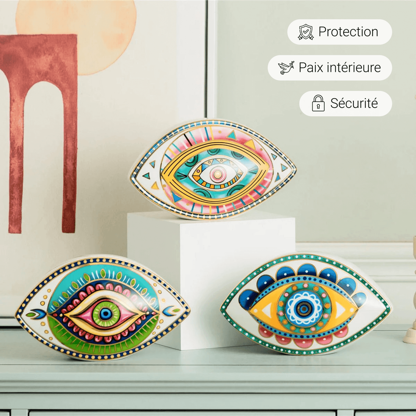 Spiritual Guardian “Evil Eye” Ceramic Decoration