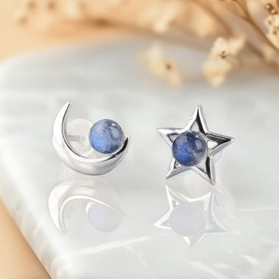 "Luna Star" Labradorite & Silver Earrings