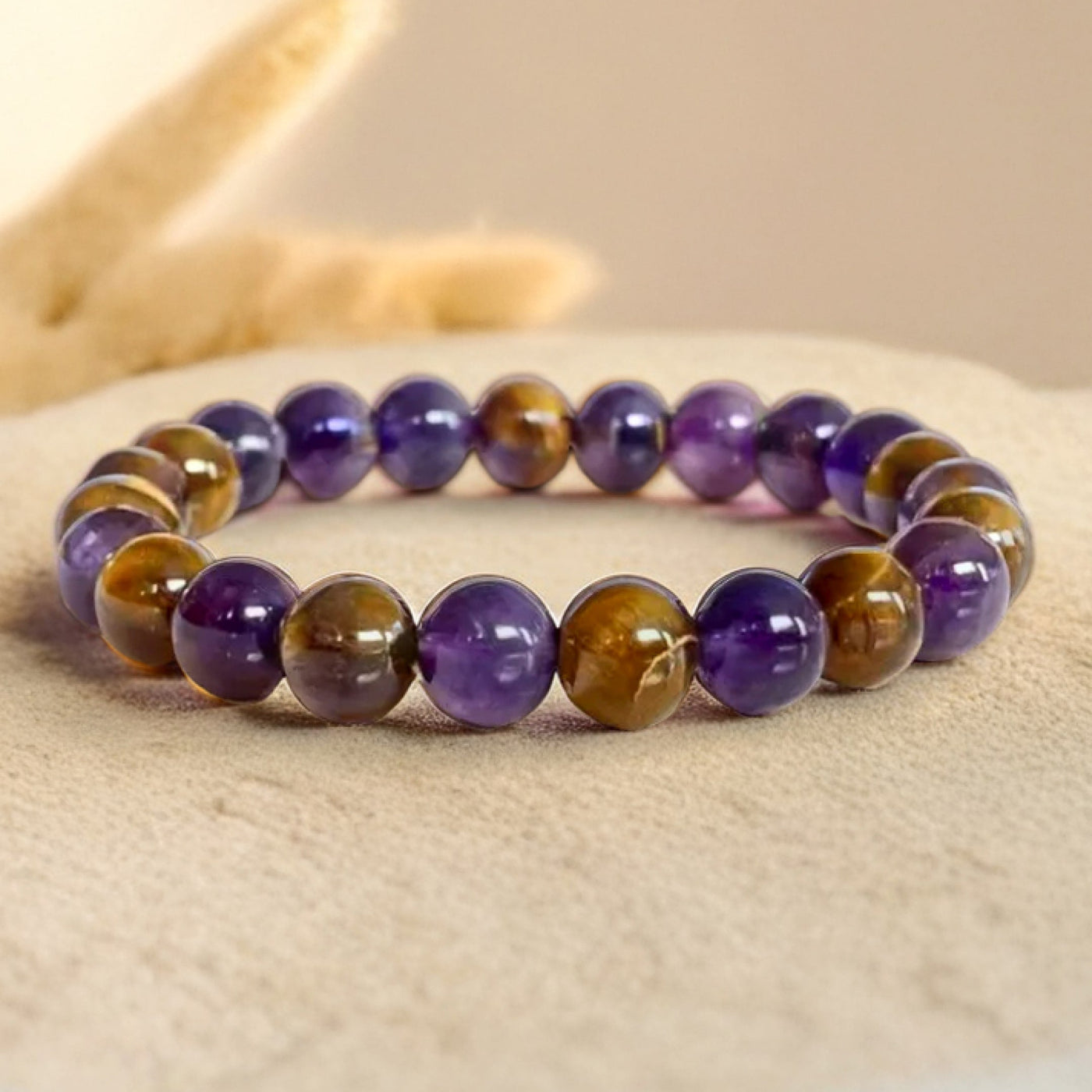 "Deliverance" Bracelet in Amethyst & Tiger Eye