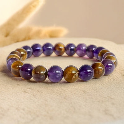 "Deliverance" Bracelet in Amethyst & Tiger Eye