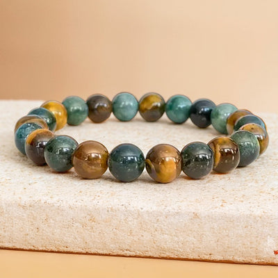 “Balance & Protection” Bracelet in Tiger’s Eye & Moss Agate