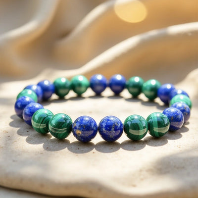 Emotional Well-Being Bracelet in Lapis Lazuli & Malachite