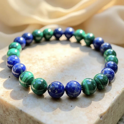 Emotional Well-Being Bracelet in Lapis Lazuli & Malachite