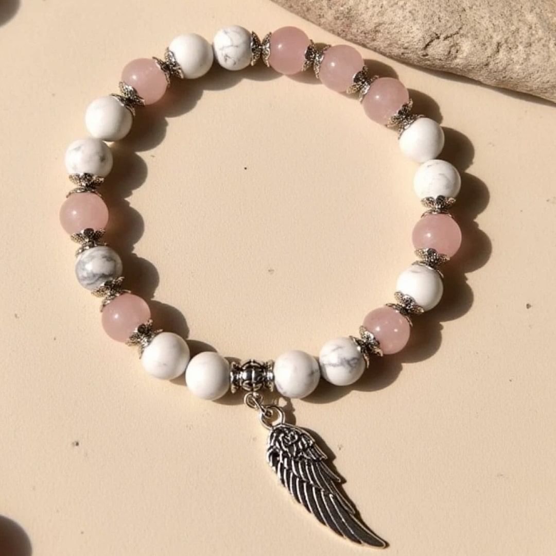 Angel Wing Bracelet in Natural Stones
