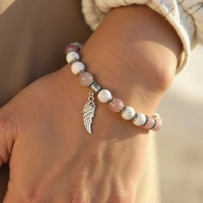 Angel Wing Bracelet in Natural Stones