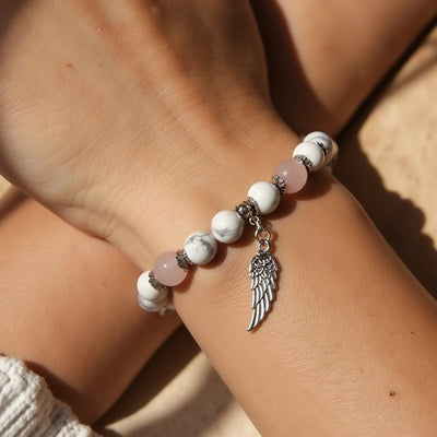 Angel Wing Bracelet in Natural Stones