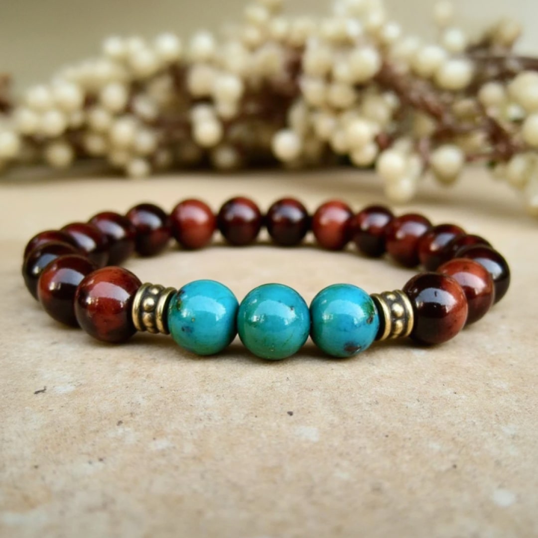 “Inner Balance” Bracelet in Bull’s Eye & Chrysocolla