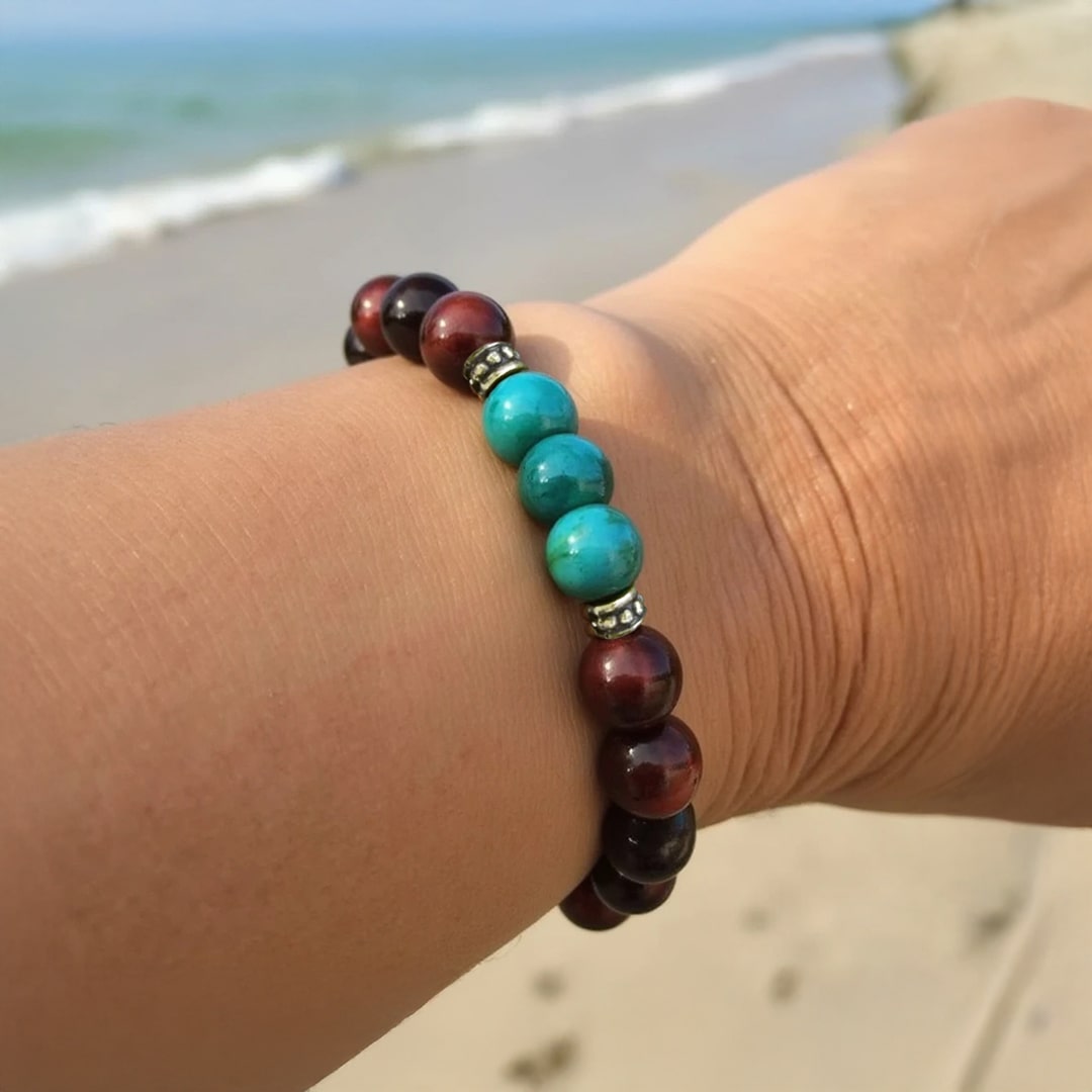 “Inner Balance” Bracelet in Bull’s Eye & Chrysocolla
