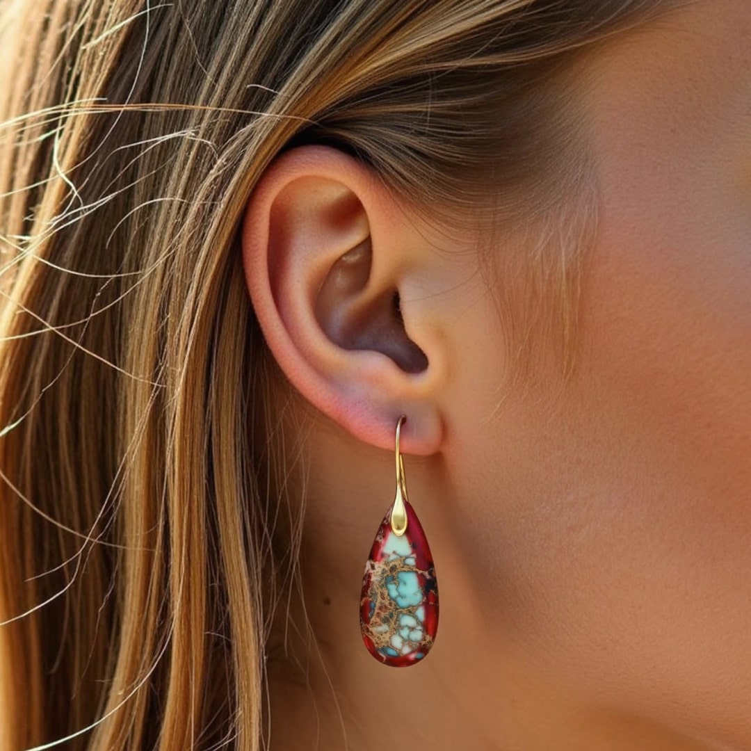 Jasper Teardrop Earrings