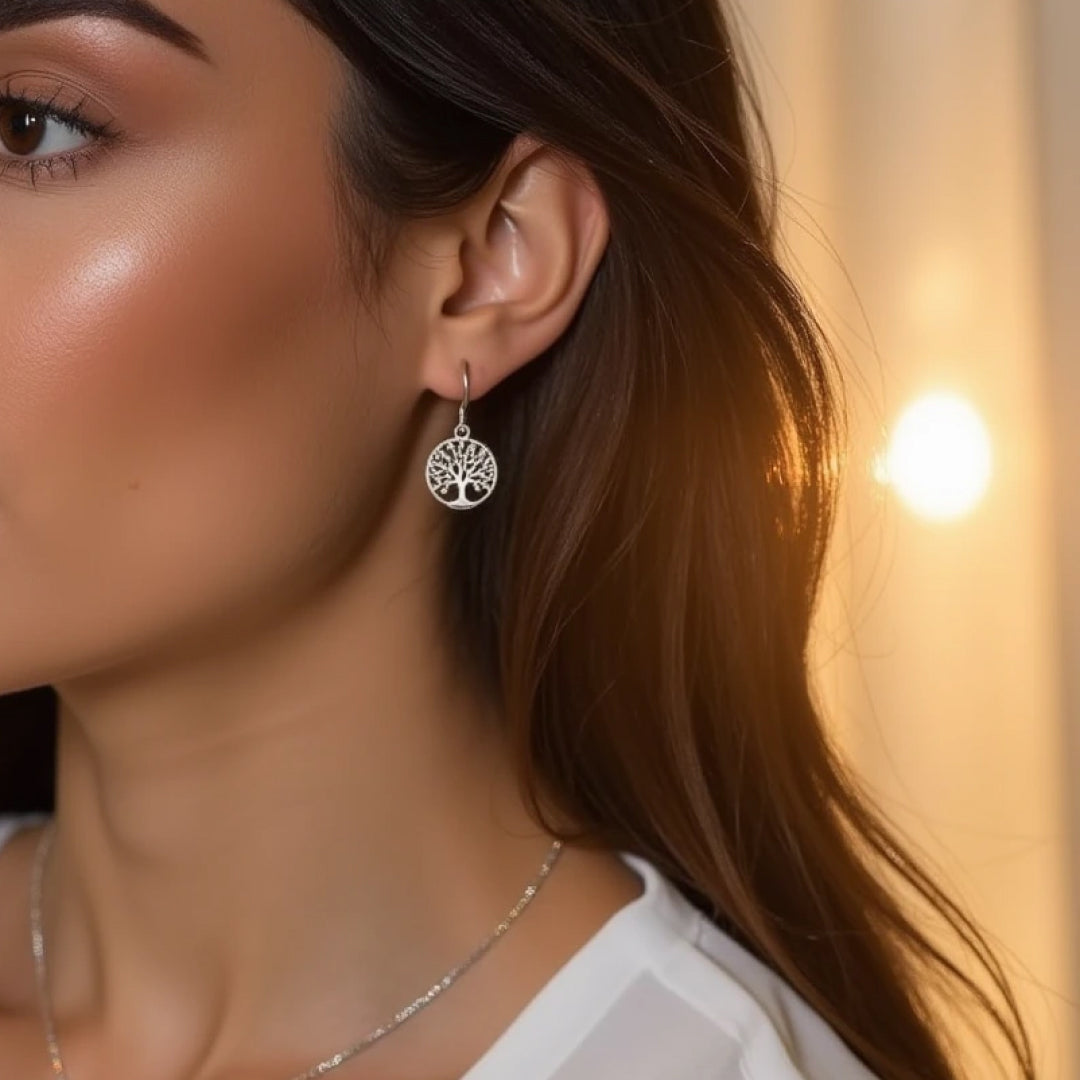 Tree of Life Silver Earrings