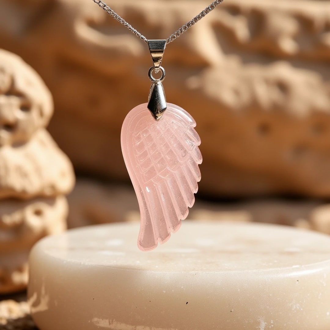 “Angel Wing” Pendant in Natural Stone