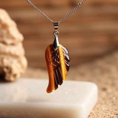 “Angel Wing” Pendant in Natural Stone