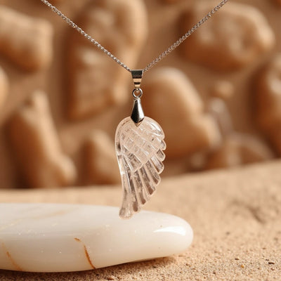 “Angel Wing” Pendant in Natural Stone