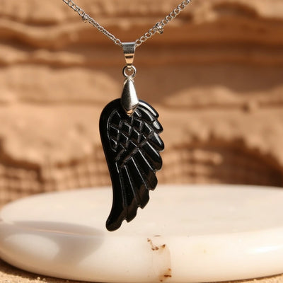 “Angel Wing” Pendant in Natural Stone