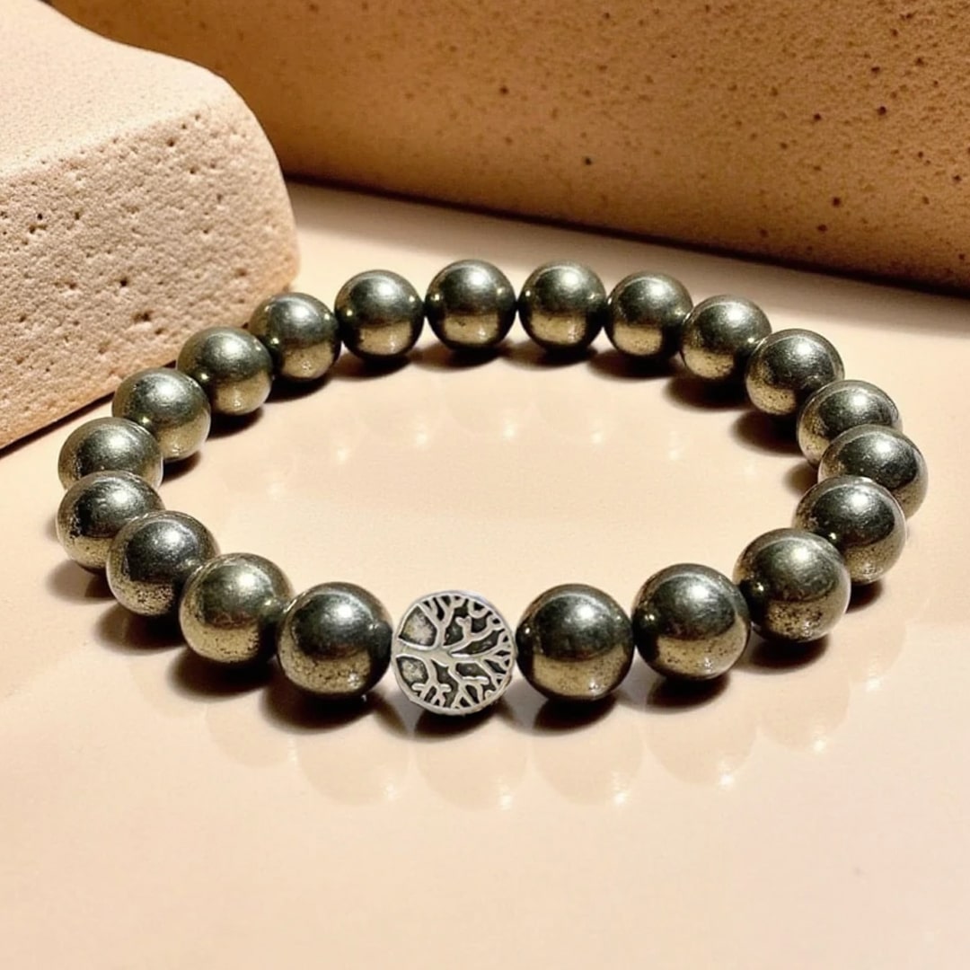 “Prosperity Shield” Bracelet in Pyrite