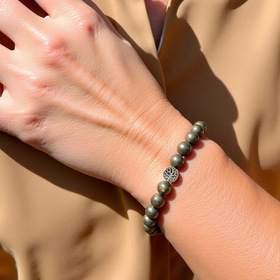 “Prosperity Shield” Bracelet in Pyrite
