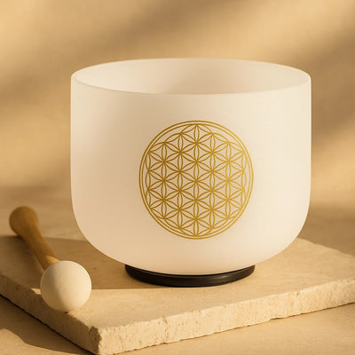 Quartz Crystal Singing Bowl "Flower of Life"