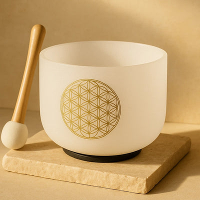 Quartz Crystal Singing Bowl "Flower of Life"