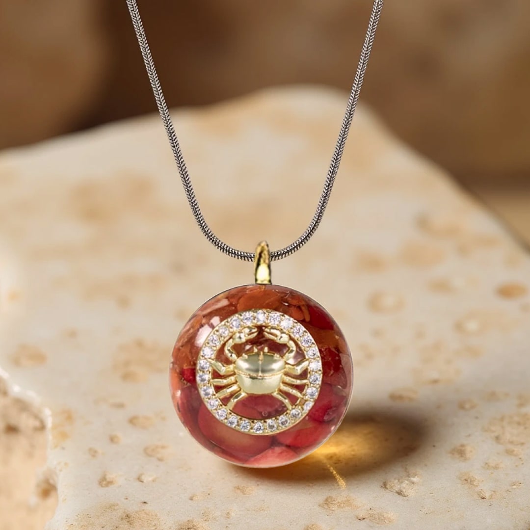 “Zodiac Sign” Orgonite Pendant in Natural Stone
