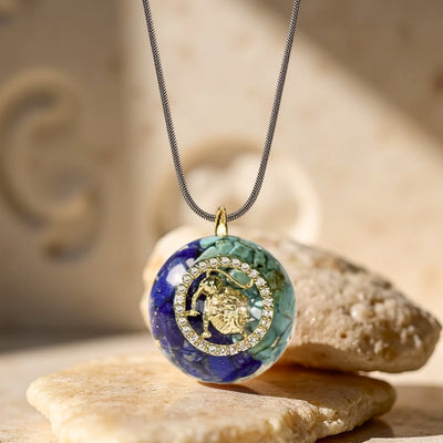 “Zodiac Sign” Orgonite Pendant in Natural Stone