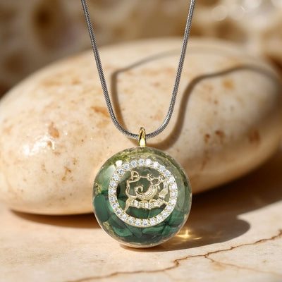 “Zodiac Sign” Orgonite Pendant in Natural Stone