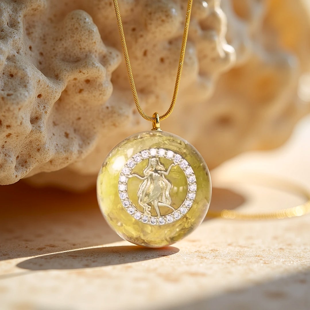 “Zodiac Sign” Orgonite Pendant in Natural Stone