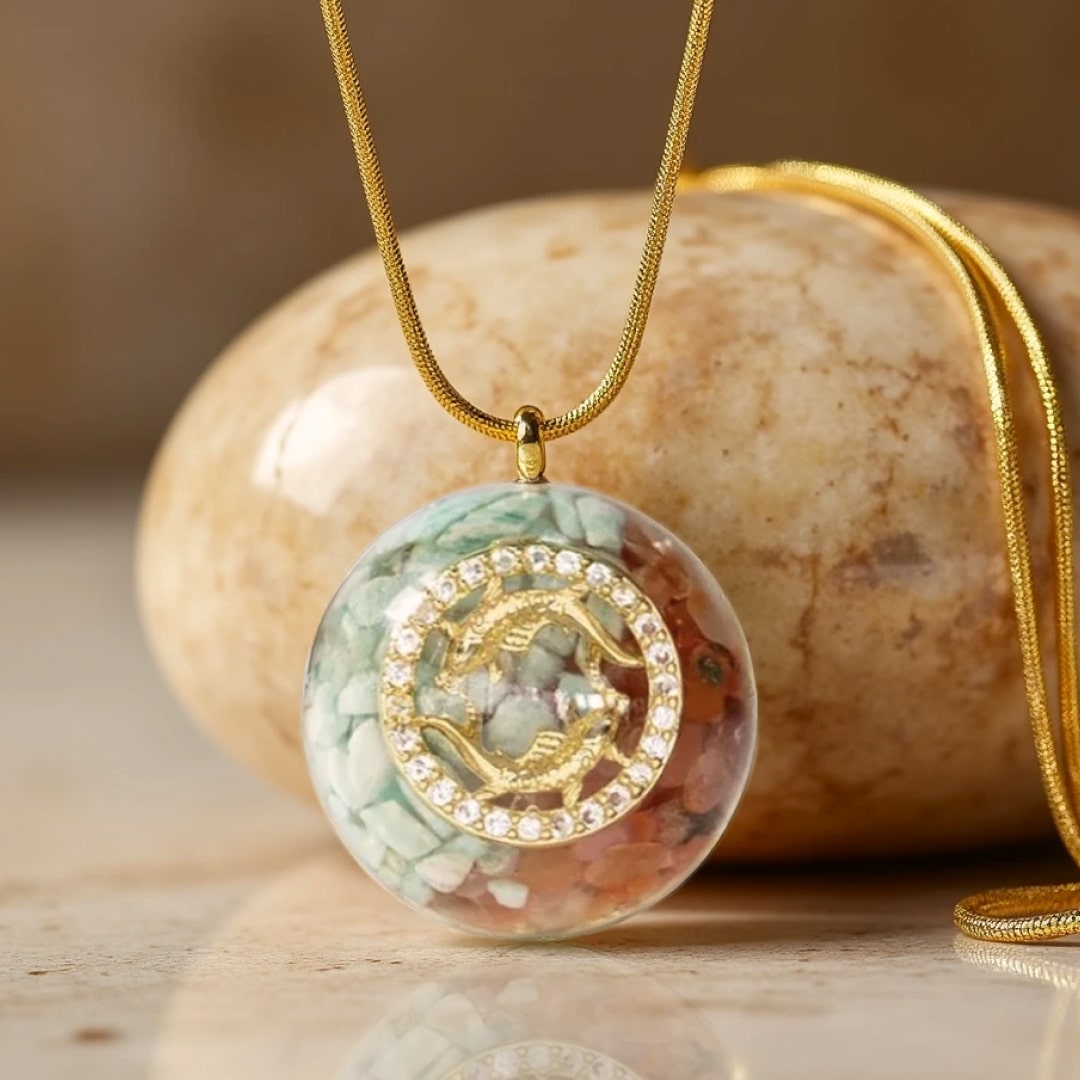 “Zodiac Sign” Orgonite Pendant in Natural Stone