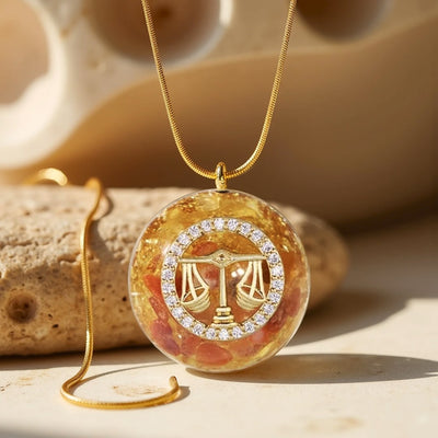 “Zodiac Sign” Orgonite Pendant in Natural Stone