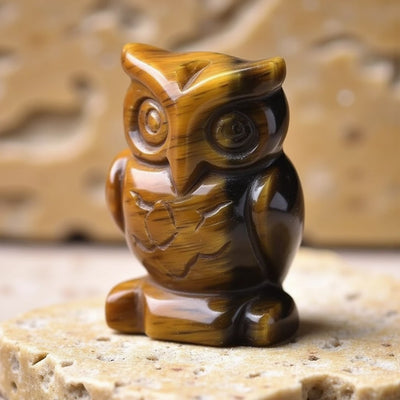 Natural Stone Owl Totem